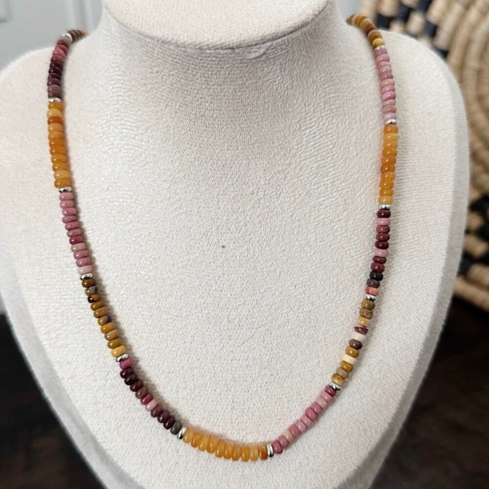 Second Bloom Studio Artisan Made Onyx Carnelian Necklace 19" Magnetic Clasp